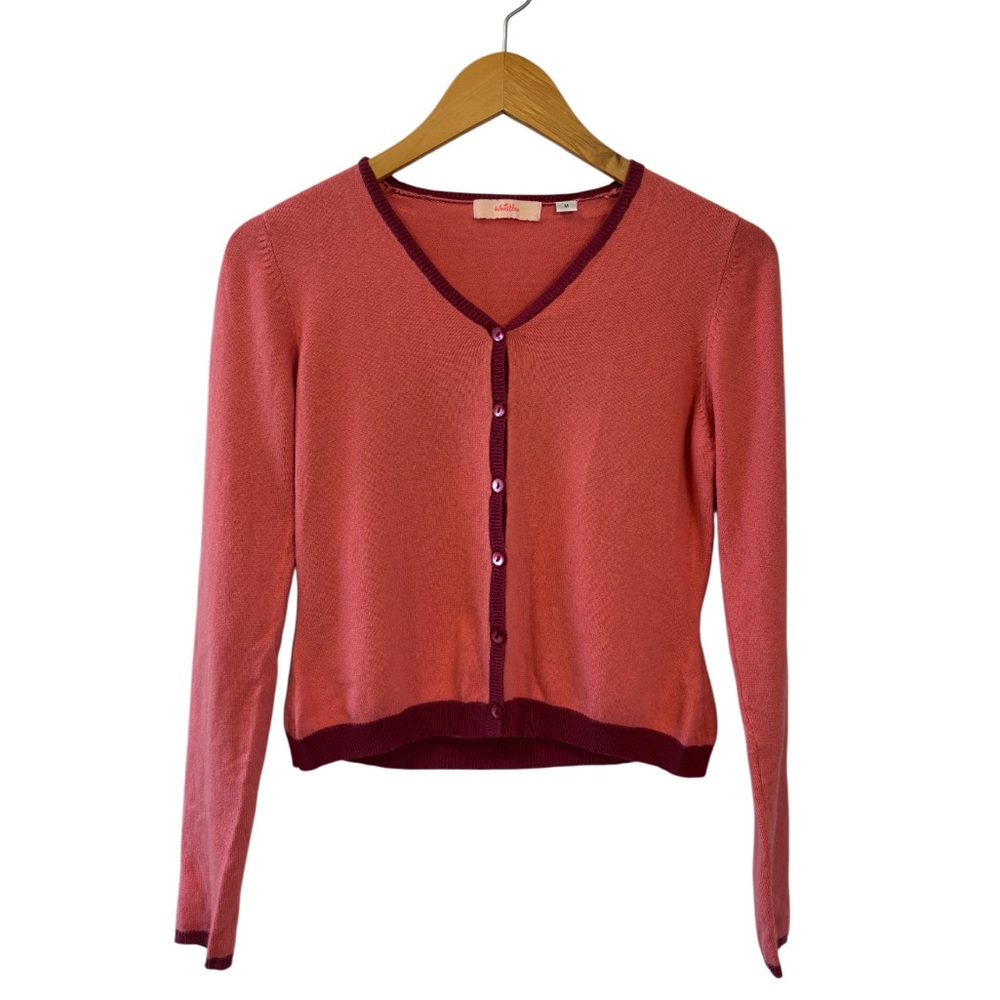 Vintage Y2K Whistles Silk Cashmere Heart Cardigan - Picture 4 of 12